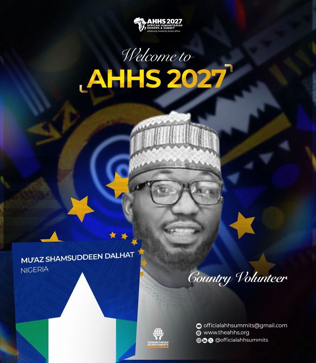 SHAMSUDDEEN DALHAT, AHHS representative for NIGERIA
