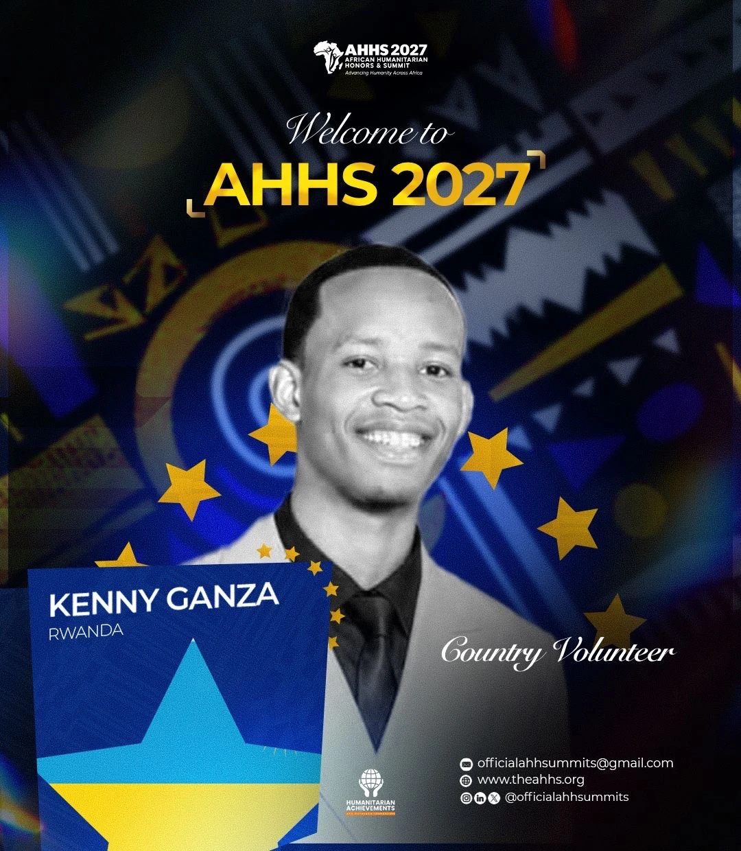 KENNY GANZA, AHHS representative for RWANDA
