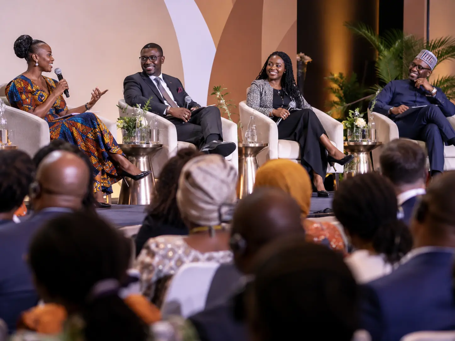 African leaders taking part in a moderated panel conversation